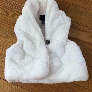 Calvin Klein jeans white faux fur vest